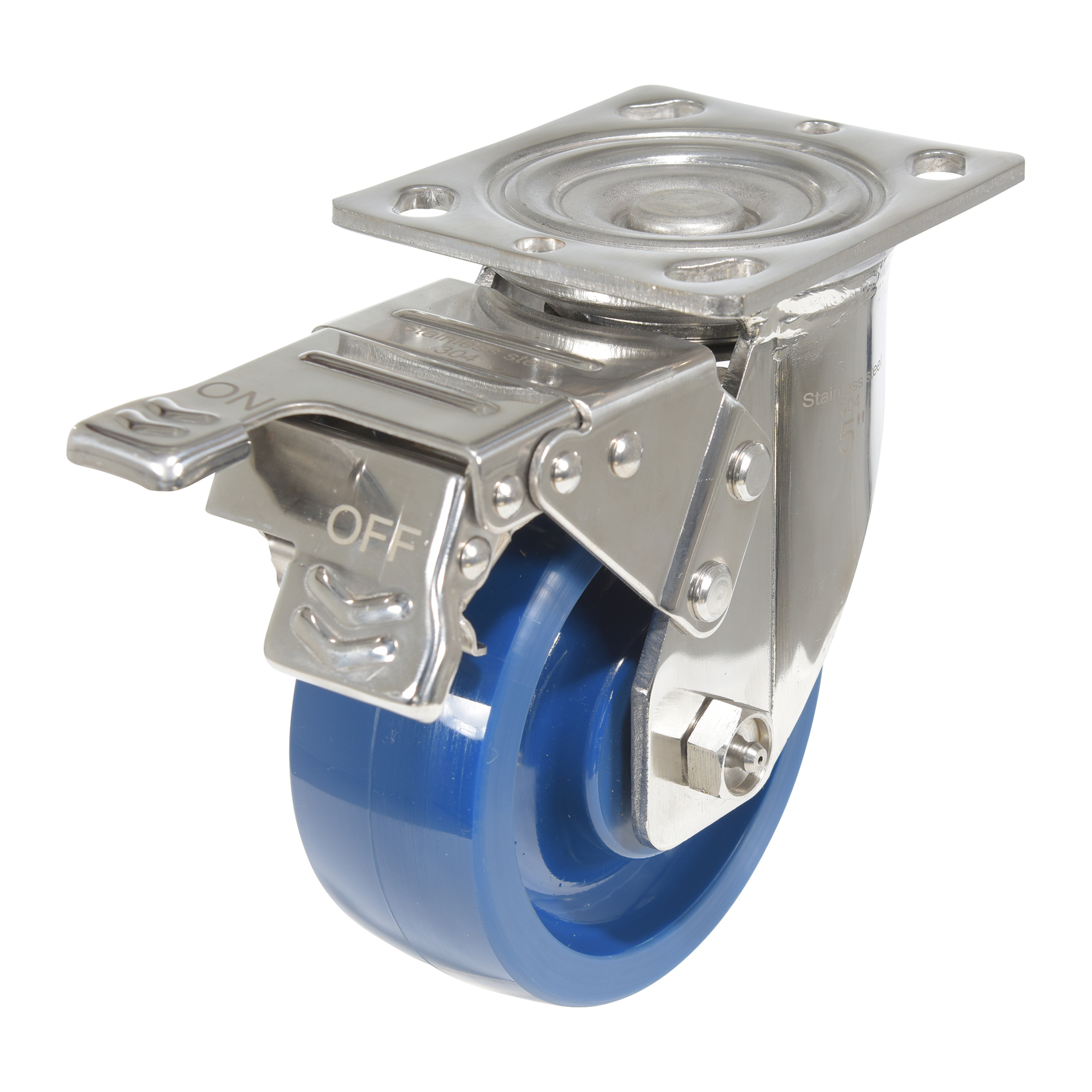 Vestil Caster, 5in. Swivel, Model# CST-F-SS-5X2SP-SWTB